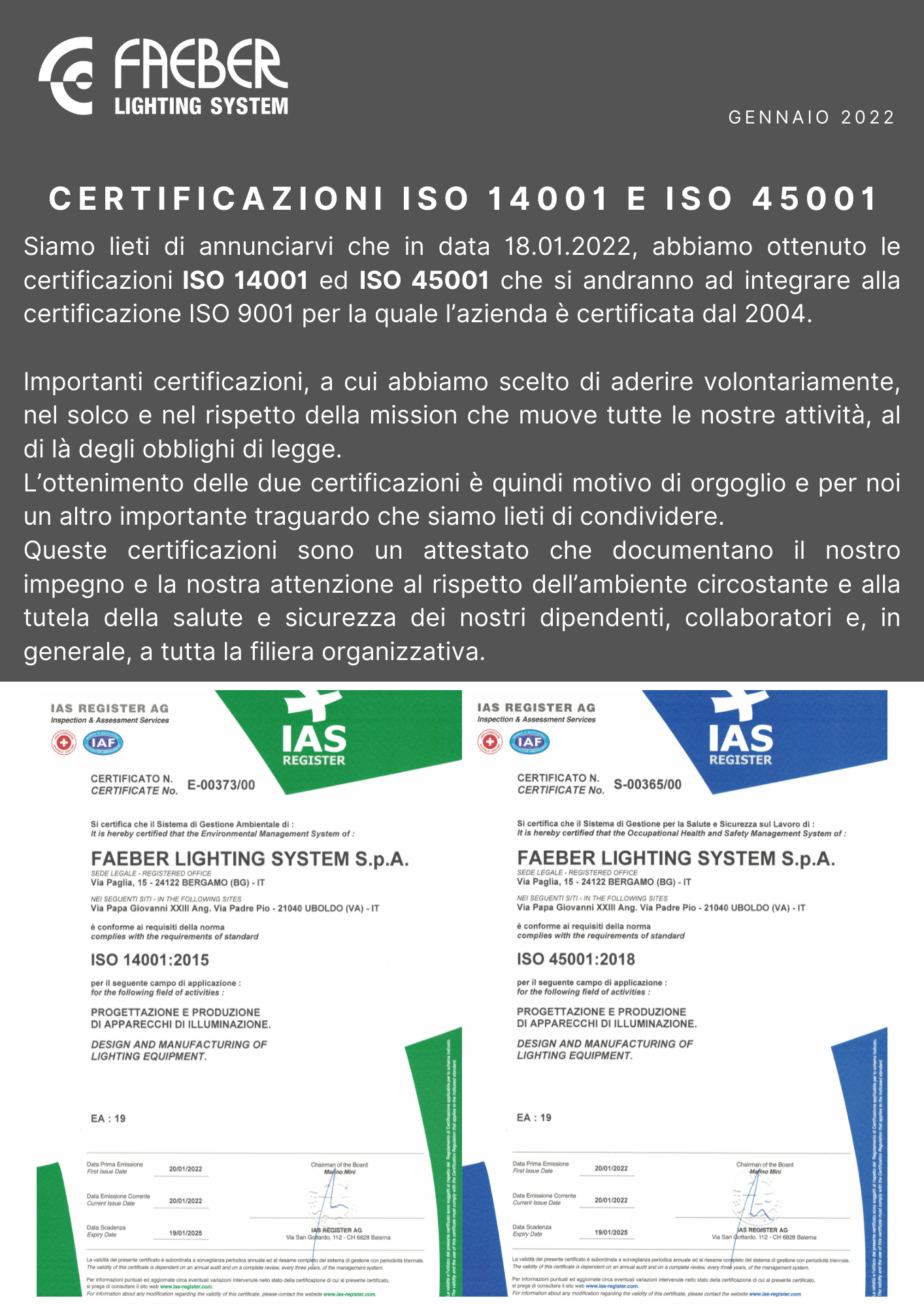 ISO 14001 e 45001